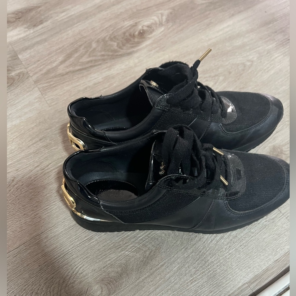 KORS Michael Kors Black and Gold Sneakers